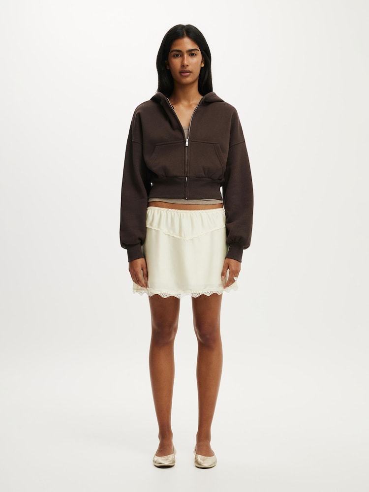 Cotton On Brown Oversized Zip Through Hoodie - Image 5 of 5