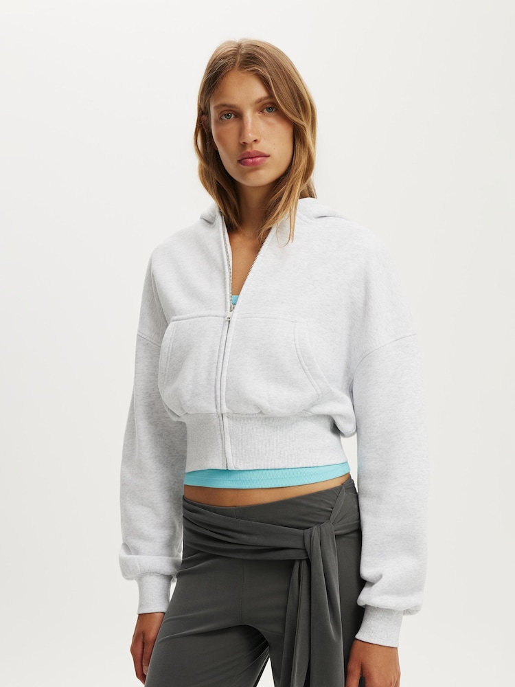 Cotton On Grey Oversized Zip Through Hoodie - Image 1 of 5 Cotton On Grey Oversized Zip Through Hoodie - Image 1 of 5