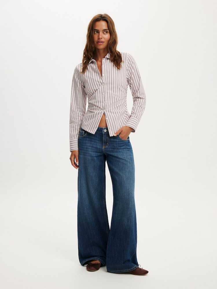 Cotton On Purple Peyton Gathered Long Sleeve Shirt - Image 4 of 4 Cotton On Purple Peyton Gathered Long Sleeve Shirt - Image 4 of 4