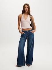 Cotton On Pink Indigo Halter Top - Image 1 of 4