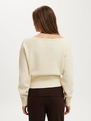 Cotton On Natural Softest Luxe Off Shoulder Knitwear Jumper - Image 2 of 4