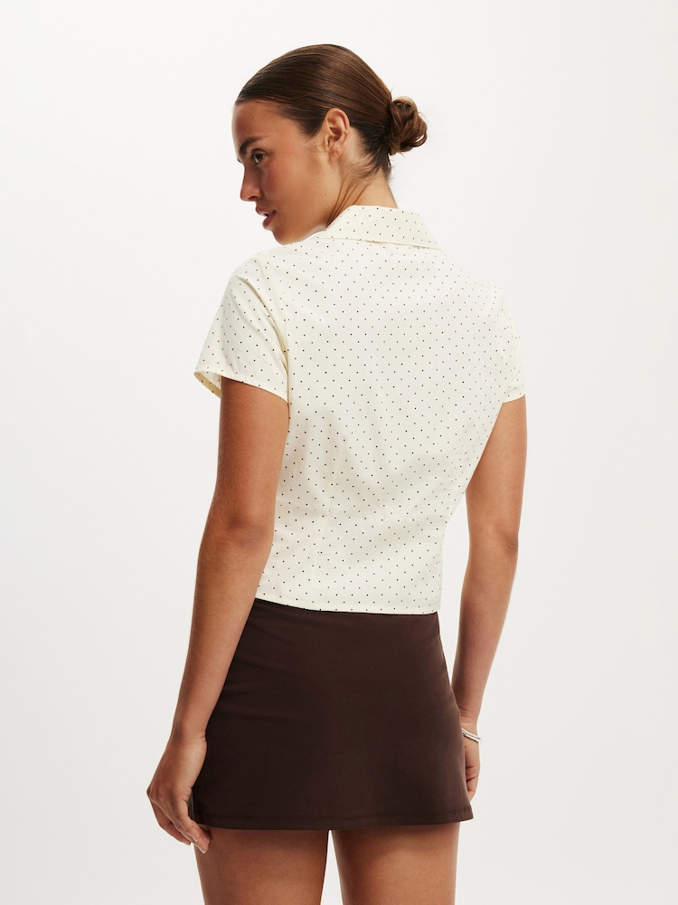 Cotton On Natural Maya Rouched Shirt - Image 2 of 4