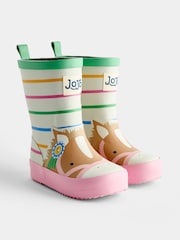 JoJo Maman Bébé Pink Horse Wellies - Image 1 of 4