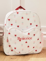 Personalised Heart Pocket Flower Medium Backpack by My 1st Years - Image 1 of 4