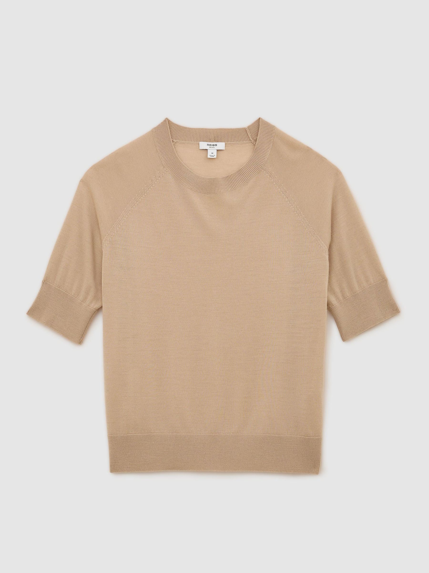 Buy Reiss Neutral Suzzie Ultra-Soft Merino Wool Crew-Neck T-Shirt