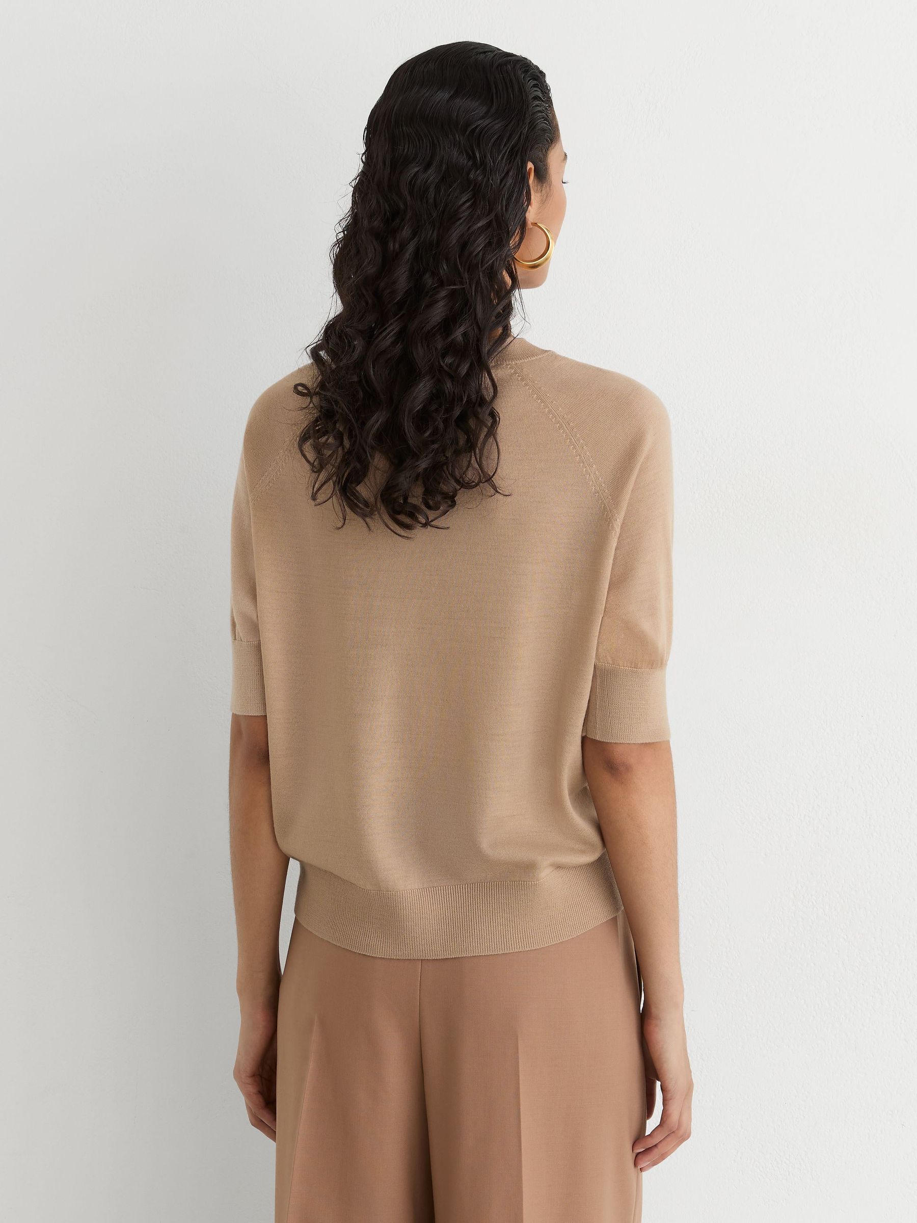 Buy Reiss Neutral Suzzie Ultra-Soft Merino Wool Crew-Neck T-Shirt