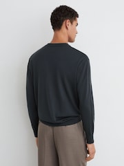 Reiss Vulcan Grey Earlsfield Merino Wool V-Neck Jumper - Image 5 of 6