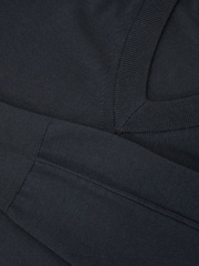 Reiss Vulcan Grey Earlsfield Merino Wool V-Neck Jumper - Image 6 of 6