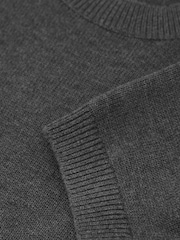 Reiss Grey Rita Cotton and Wool Short-Sleeve Knit Top - Image 6 of 6