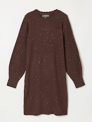 FatFace Skylar Chocolate Brown Petite Knitted Dress - Image 5 of 5