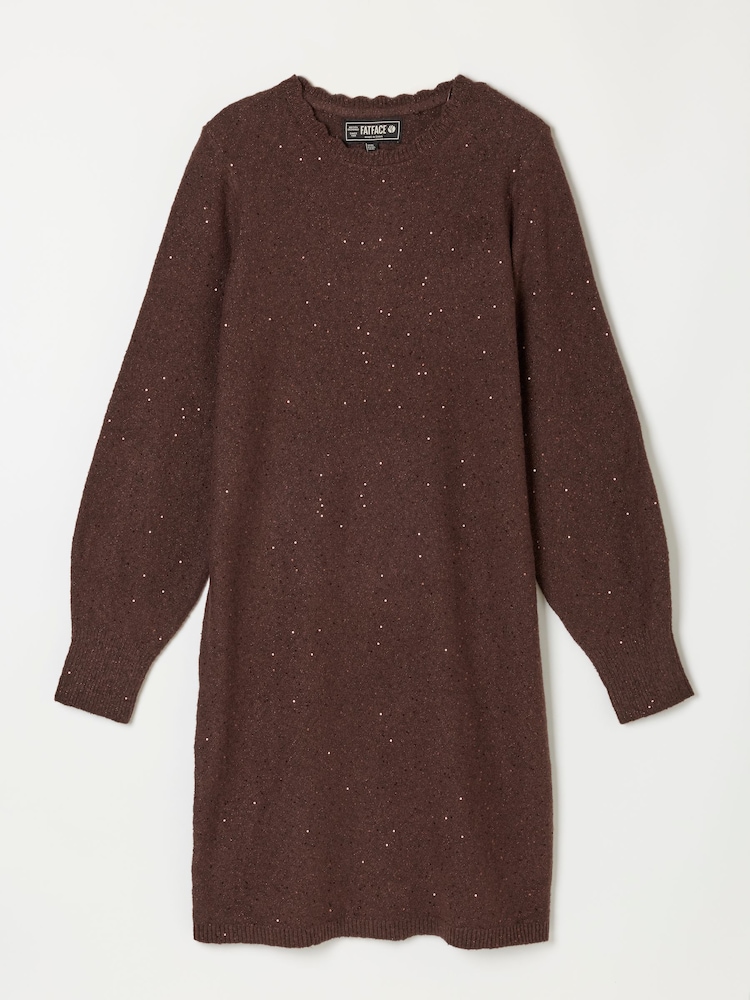 FatFace Skylar Chocolate Brown Petite Knitted Dress - Image 5 of 5 FatFace Skylar Chocolate Brown Petite Knitted Dress - Image 5 of 5