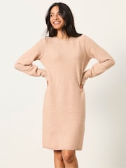 FatFace Skylar Cream Petite Knitted Dress - Image 4 of 6