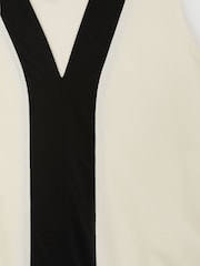 Reiss Ivory/Black Miranda Colour-Block V-Neck Shell Top - Image 6 of 6