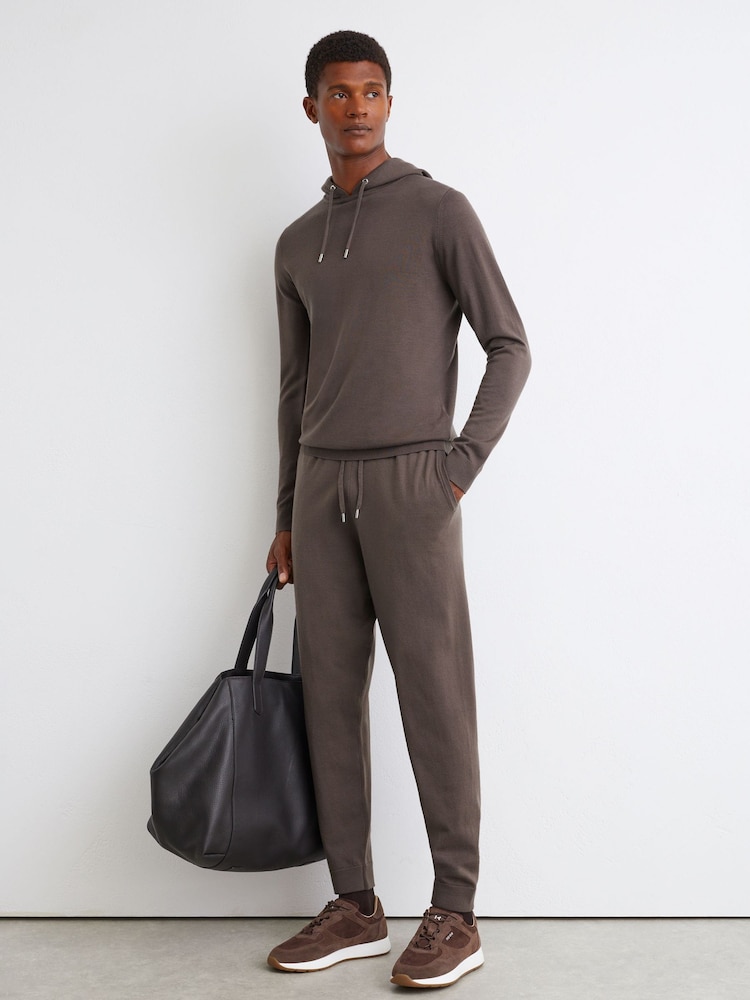 Sweat à capuche avec cordon de serrage en laine mérinos Reiss Holland - Image 1 de 6
