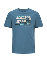 JACK & JONES JUNIOR Blue Short Sleeve T-Shirt And Shorts Set - Image 2 of 2