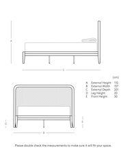 Swoon Mid Brown Raphia Acacia Wood Double Bed - Image 3 of 6