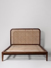 Swoon Mid Brown Raphia Acacia Wood Double Bed - Image 4 of 6