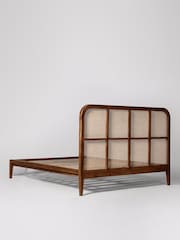 Swoon Mid Brown Raphia Acacia Wood Double Bed - Image 5 of 6