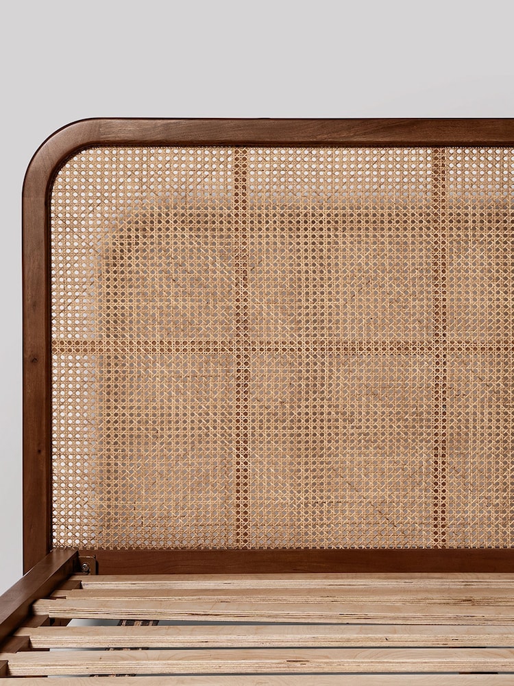 Swoon Mid Brown Raphia Acacia Wood Double Bed - Image 6 of 6