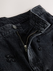 Black N.Premium Floral Embellishment Straight Jeans - Image 7 of 8