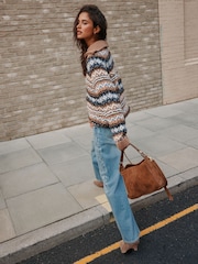 Mid Blue Studded Barrel Leg Jeans - Image 2 of 6
