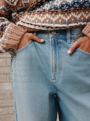 Mid Blue Studded Barrel Leg Jeans - Image 6 of 6
