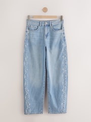 Mid Blue Studded Barrel Leg Jeans - Image 7 of 9