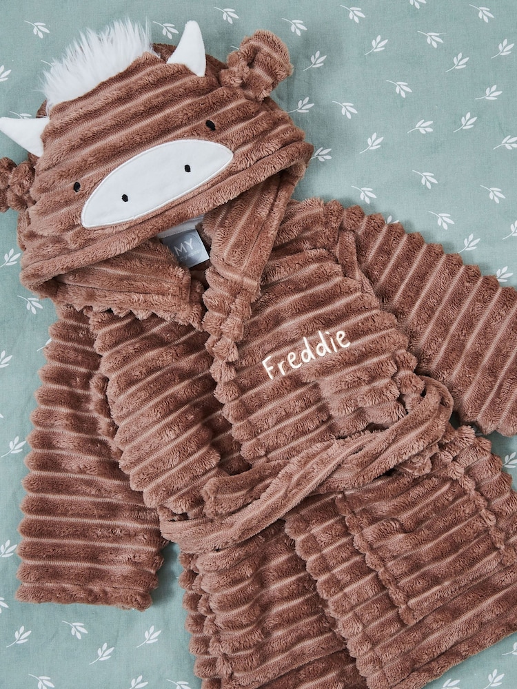 Personalised Highland Cow Fleece Robe by My 1st Years - Image 2 of 4 Personalised Highland Cow Fleece Robe by My 1st Years - Image 2 of 4