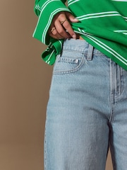 Light Blue Cargo Pocket Barrel Leg Jeans - Image 5 of 9