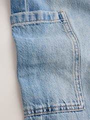 Light Blue Cargo Pocket Barrel Leg Jeans - Image 8 of 9