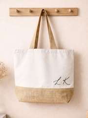 Personalised Script Initials Canvas Tote Bag by No Ordinary Gift - Image 1 of 2