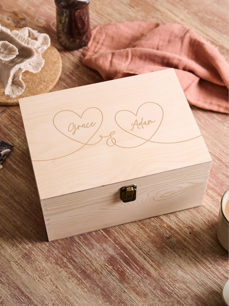 Names in Hearts Memory Keepsake Box by No Ordinary Gift - Image 1 of 3