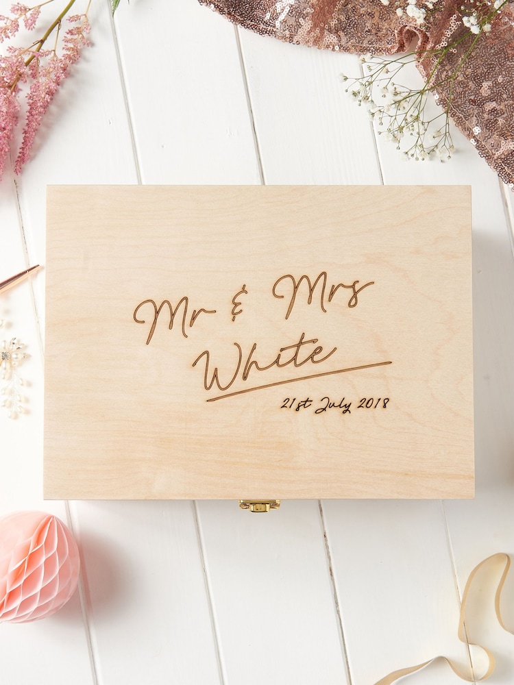 Personalised Wedding Keepsake Box by No Ordinary Gift - Image 1 of 2 Personalised Wedding Keepsake Box by No Ordinary Gift - Image 1 of 2