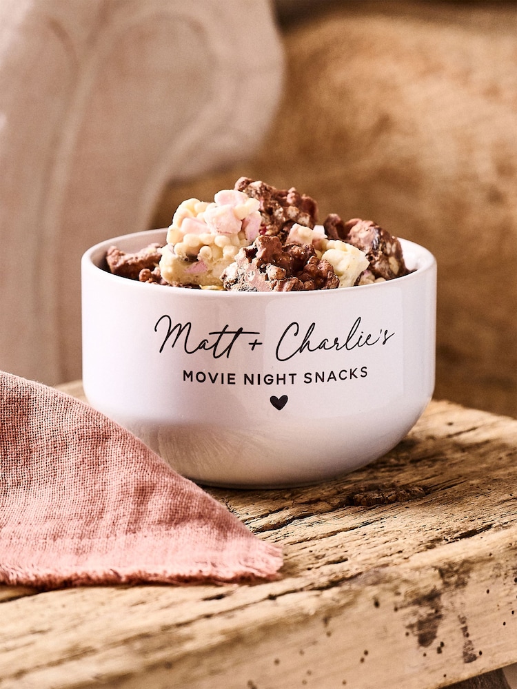 Personalised Couples Movie Night Snack Bowl by No Ordinary Gift - Image 1 of 2