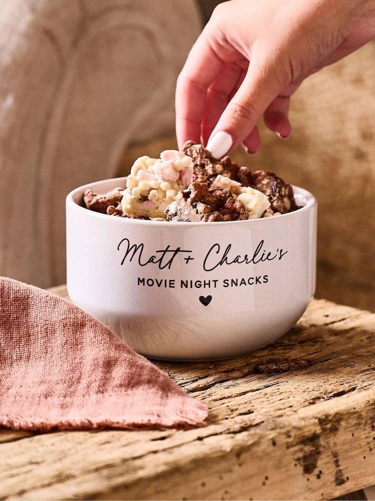 Personalised Couples Movie Night Snack Bowl by No Ordinary Gift - Image 2 of 2
