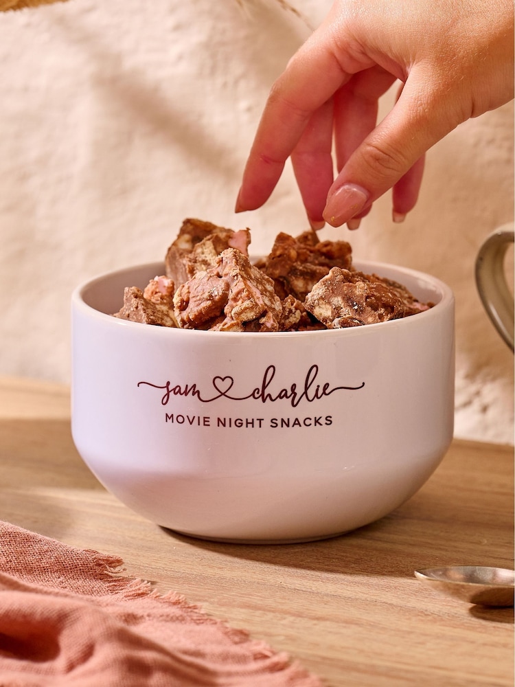 Personalised Couples Date Night Snack Bowl by No Ordinary Gift - Image 1 of 2