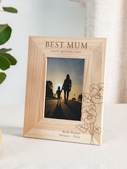 Personalised Birth Flower Photo Frame by No Ordinary Gift - Image 1 of 3