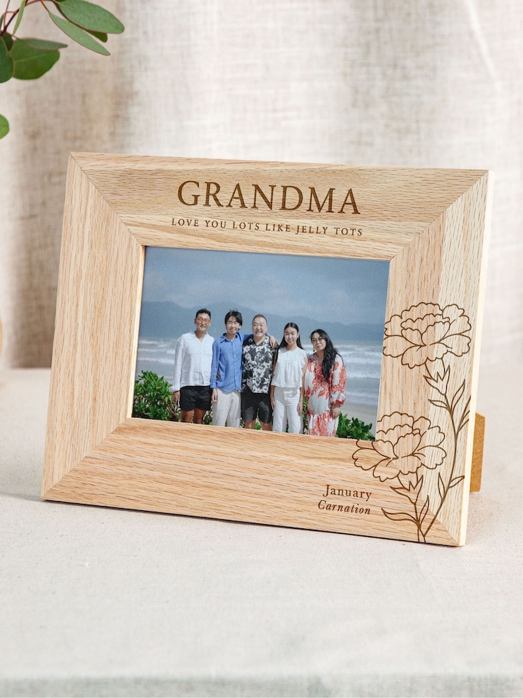 Personalised Birth Flower Photo Frame by No Ordinary Gift - Image 2 of 3