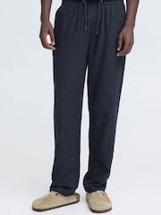 Blend Blue Malvin Relaxed Linen-Blend Trousers - Image 1 of 8