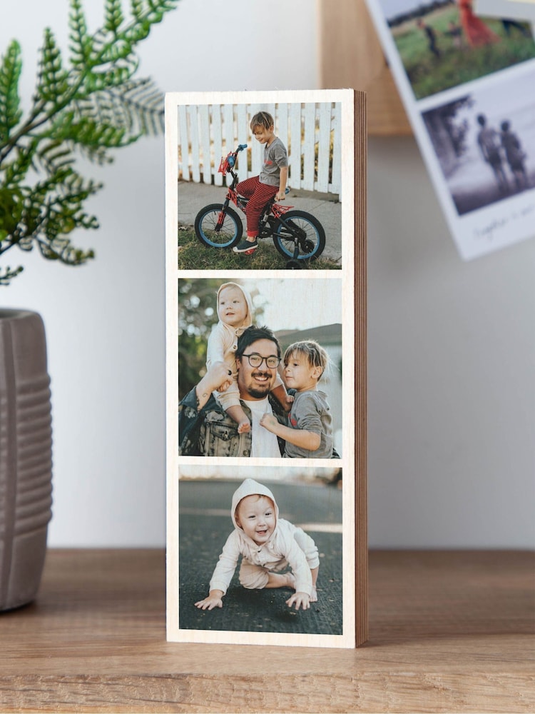 Triple Photo Wooden Block by No Ordinary Gift - Image 1 of 2