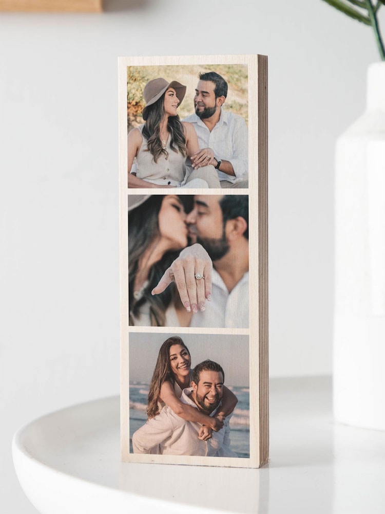 Triple Photo Wooden Block by No Ordinary Gift - Image 2 of 2