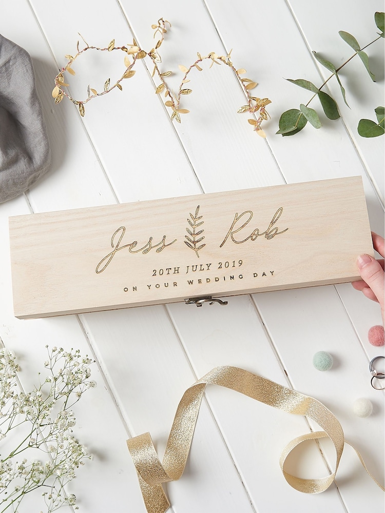 Personalised Wedding Wine Box by No Ordinary Gift - Image 1 of 1 Personalised Wedding Wine Box by No Ordinary Gift - Image 1 of 1