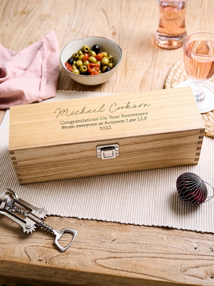 Personalised Retirement Wine Box by No Ordinary Gift - Image 1 of 1