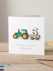 Personalised Tractor Birthday Keepsake Card by No Ordinary Gift - Image 1 of 3