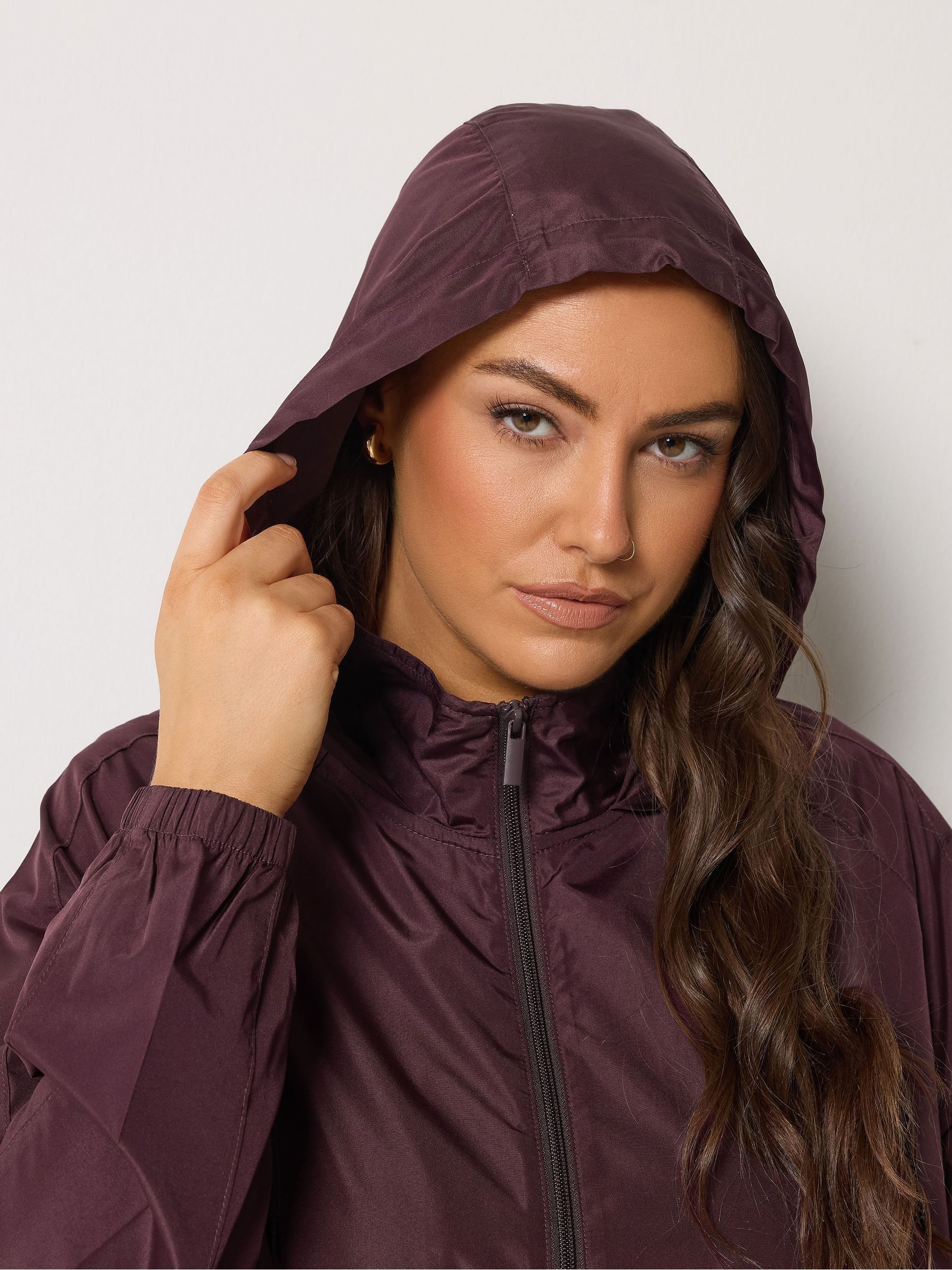 Buy Yours Curve Purple Drawstring Lightweight Parka Jacket from