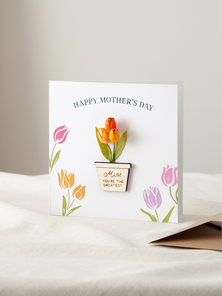 Paper Tulips 3D Planter Keepsake Card by No Ordinary Gift - Image 2 of 3