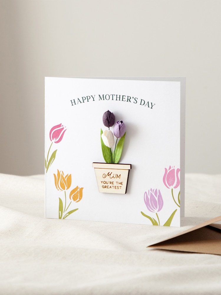 Paper Tulips 3D Planter Keepsake Card by No Ordinary Gift - Image 3 of 3