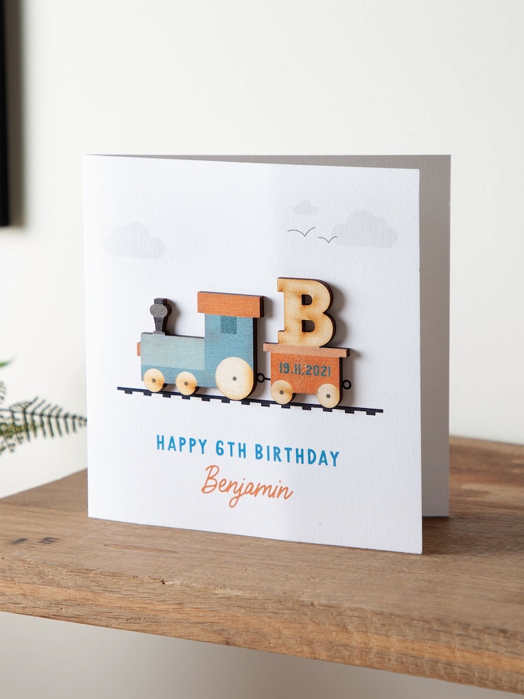 Wooden Train Birthday Card by No Ordinary Gift - Image 1 of 1
