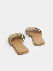 Yours Curve Green Wide Fit Cut Out Mule Sandals - Image 4 of 5