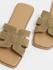 Yours Curve Green Wide Fit Cut Out Mule Sandals - Image 5 of 5